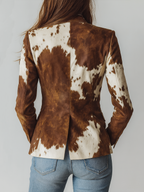 Alicia | Blazer Vintage con Estampado de Vaca