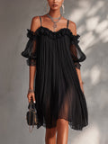 Vittoria | Minivestido Negro de Muselina