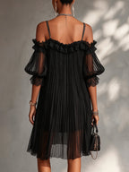 Vittoria | Minivestido Negro de Muselina