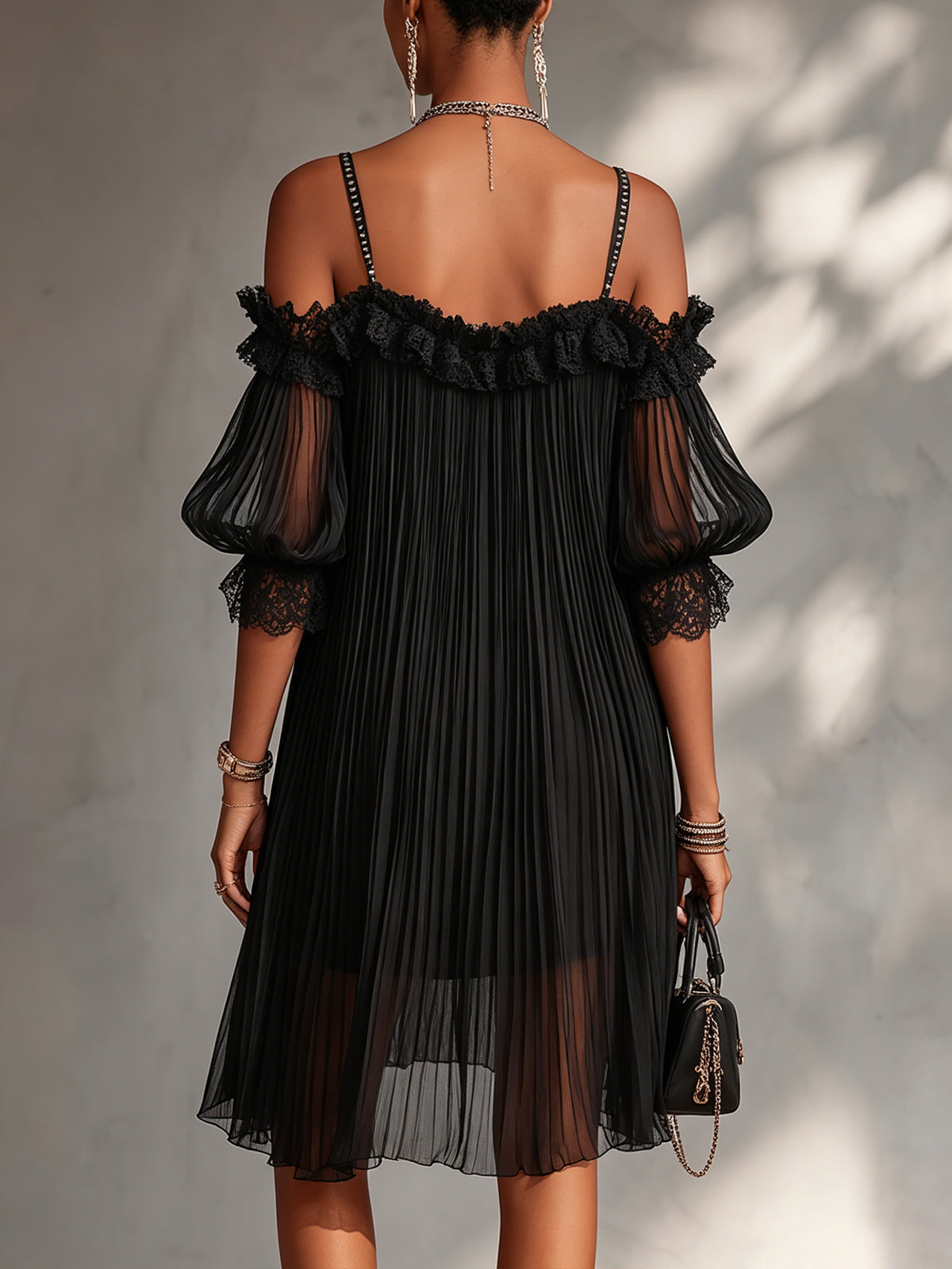 Vittoria | Minivestido Negro de Muselina