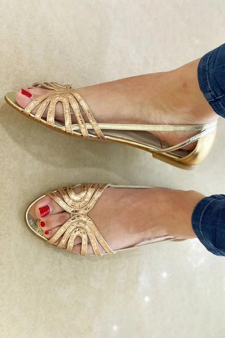Leonor | Sandalias Doradas Luz de Verano