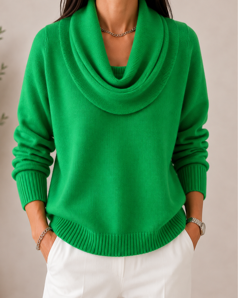 Amparo | Jersey de punto con cuello drapeado