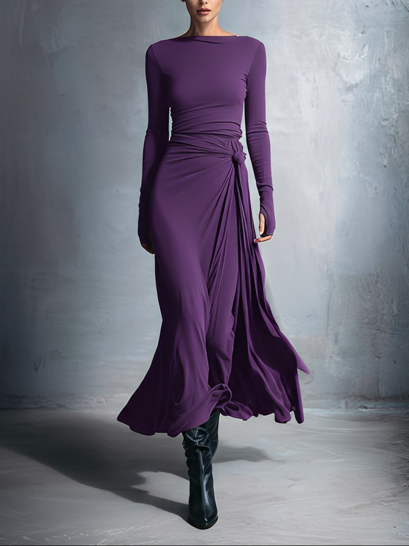 Alba | Vestido largo con nudo lateral