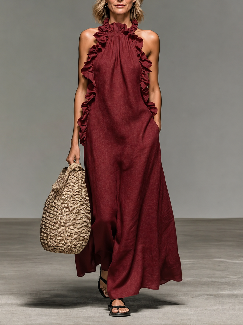Emma | Vestido maxi de volantes suaves