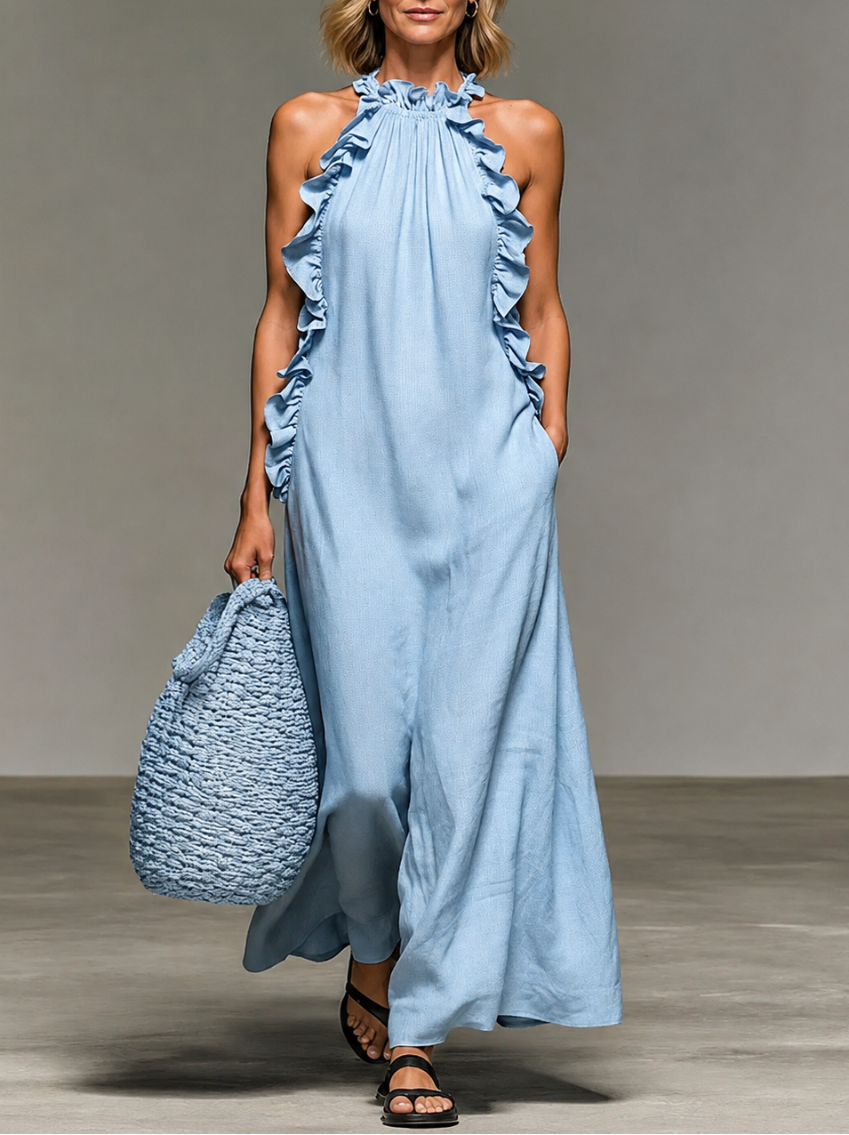Emma | Vestido maxi de volantes suaves