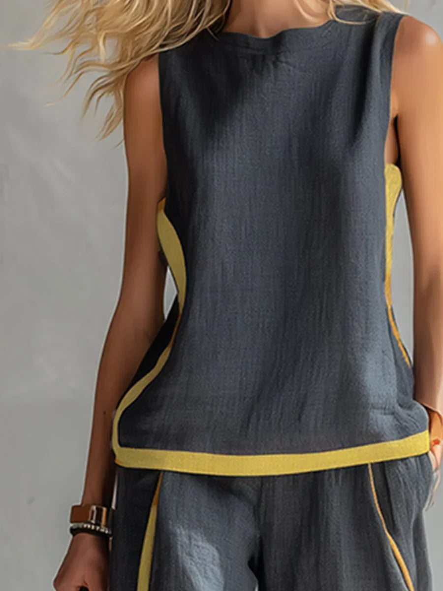 Luna | Conjunto de Dos Piezas con Ribete en Contraste