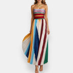 Inés | Vestido Largo Plisado Bustier