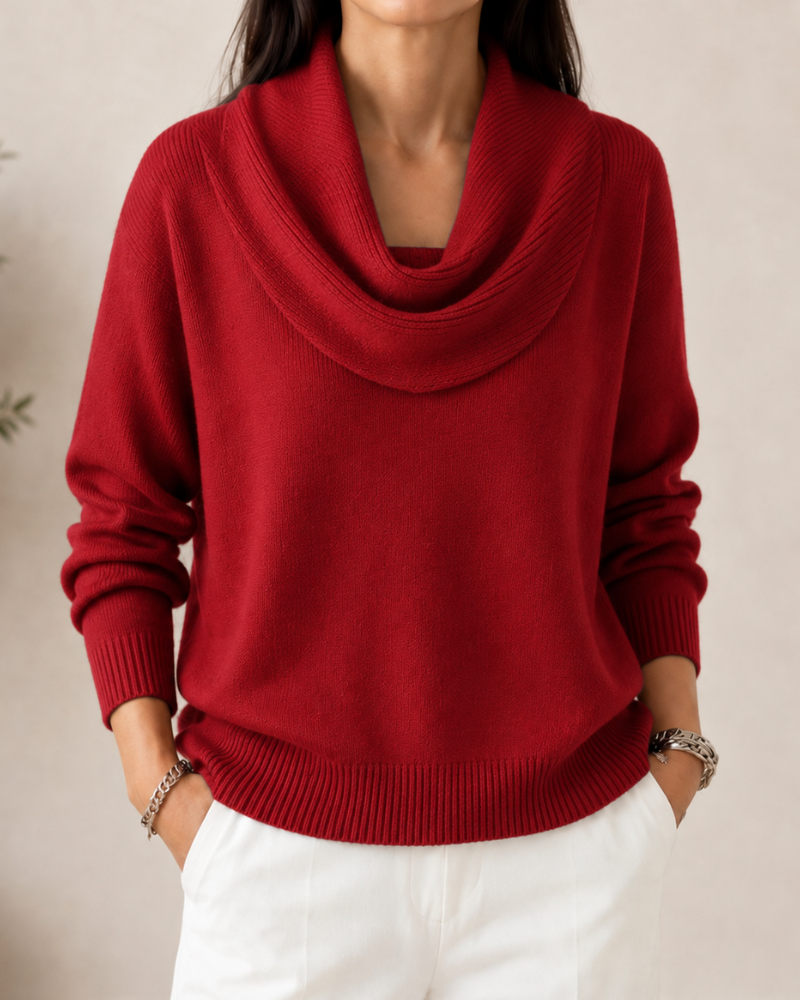 Amparo | Jersey de punto con cuello drapeado