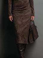 Giada | Vestido midi de ante