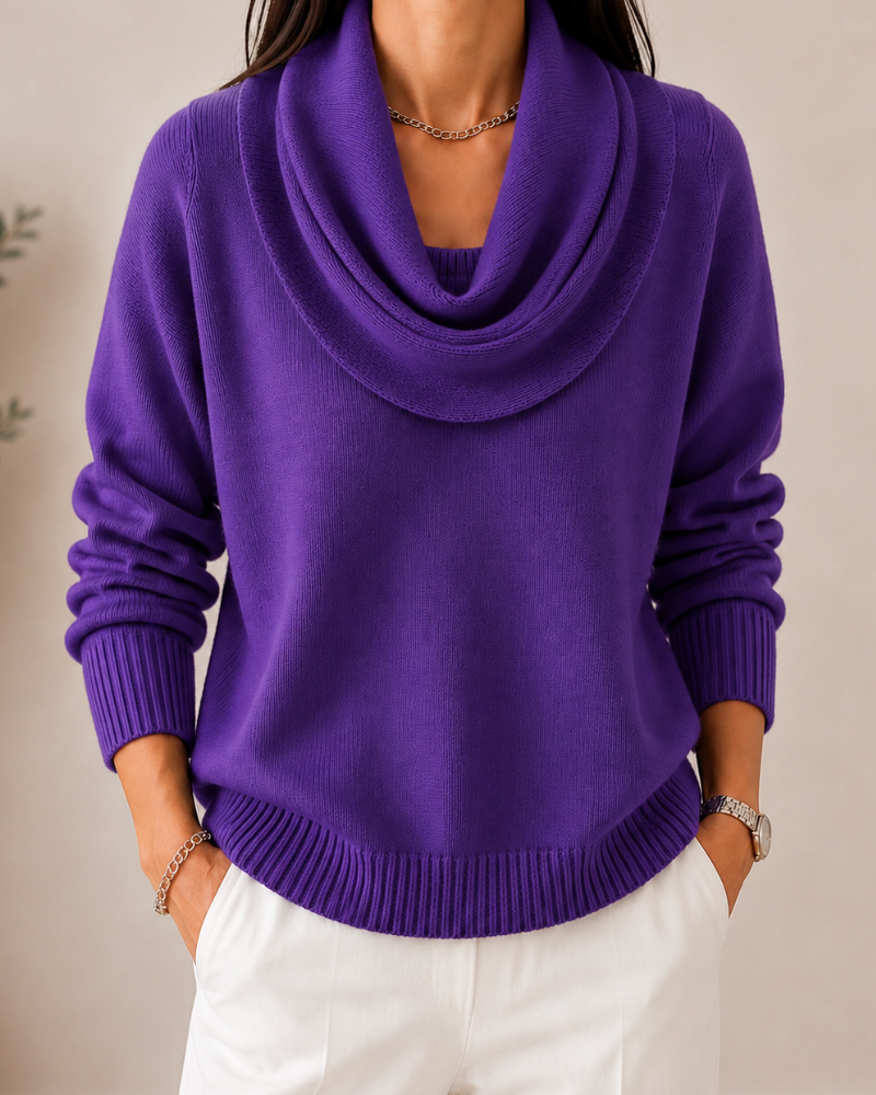 Amparo | Jersey de punto con cuello drapeado