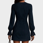 Débora | Mini Vestido de Ante con Encaje