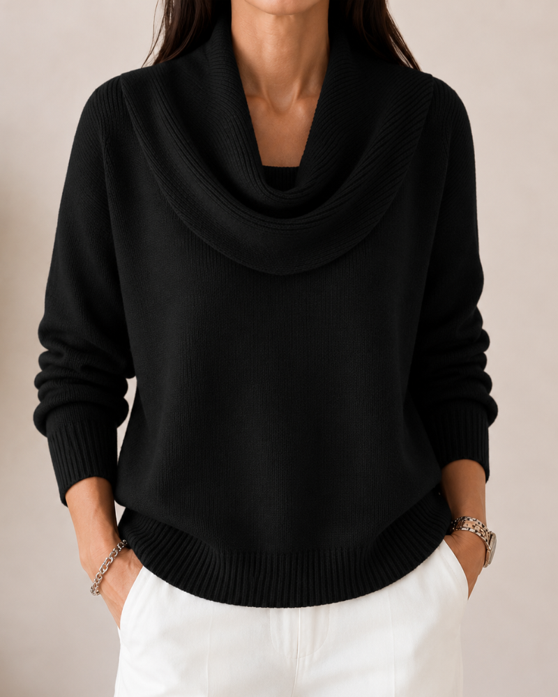 Amparo | Jersey de punto con cuello drapeado