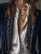 Claudia | Chaqueta Larga Bordada Vintage