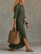 Vivienne | Vestido maxi camisero