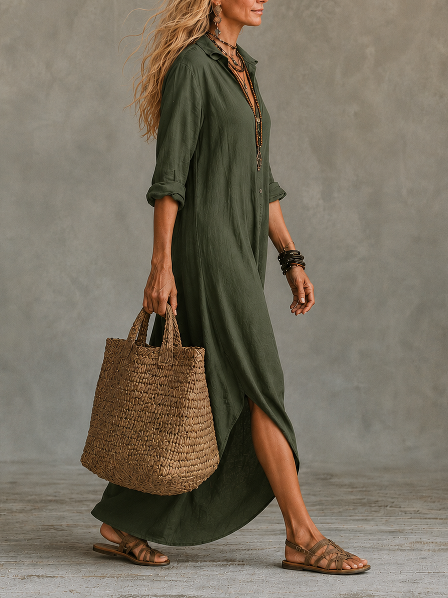 Vivienne | Vestido maxi camisero