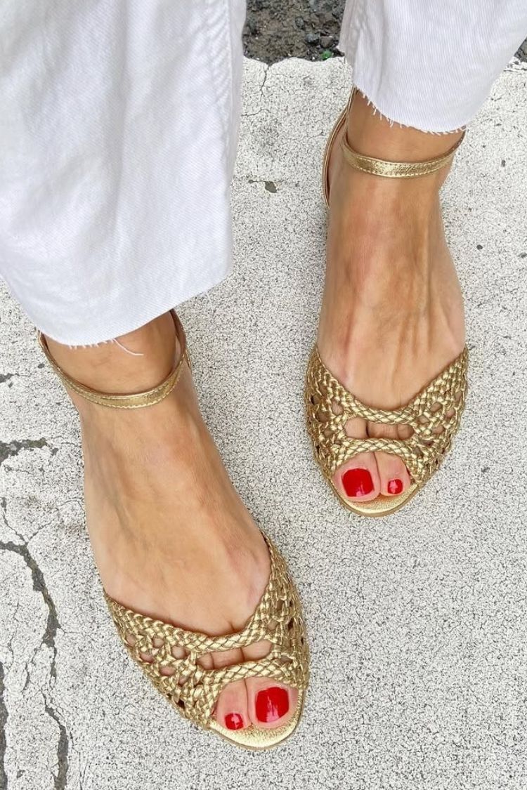 Isidora | Sandalias Trenzadas Doradas
