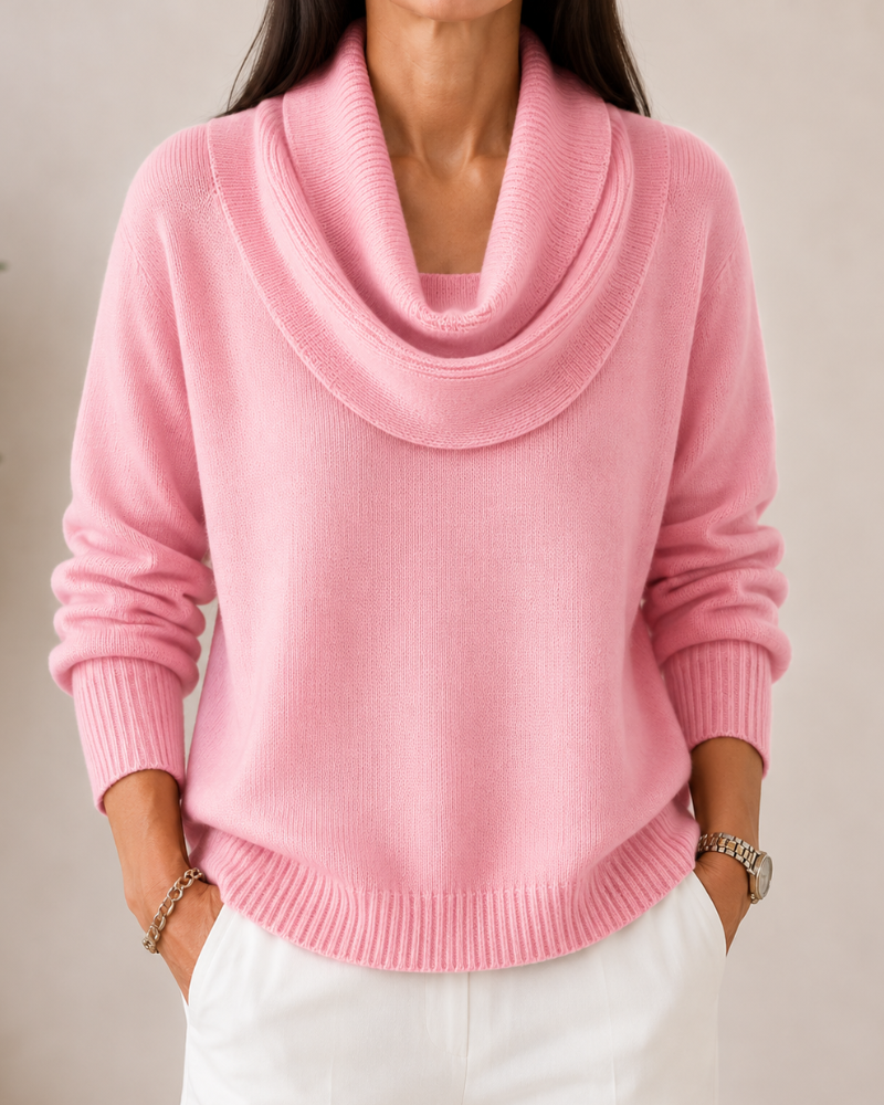 Amparo | Jersey de punto con cuello drapeado