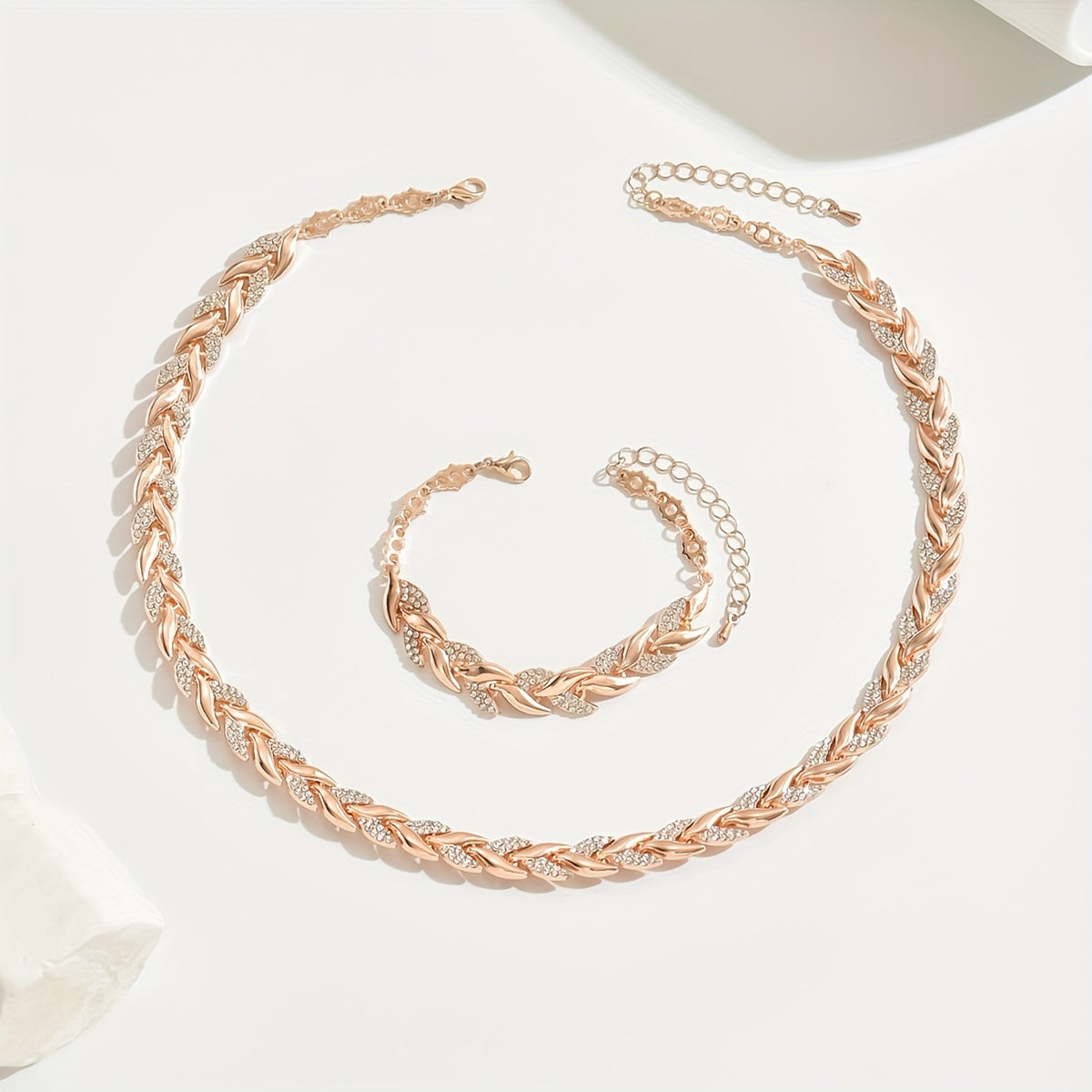 Berta | Conjunto de joyas espiga con cristales