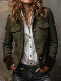 Isabel | Blazer Vintage de Espiga con Ribetes en Contraste