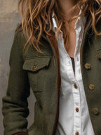Isabel | Blazer Vintage de Espiga con Ribetes en Contraste