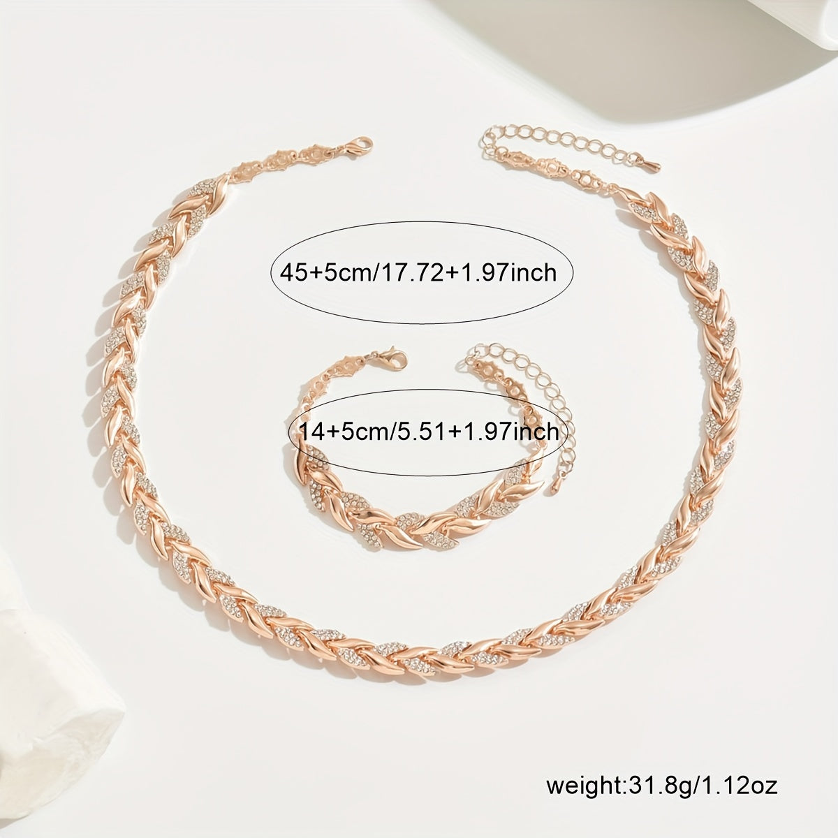 Berta | Conjunto de joyas espiga con cristales