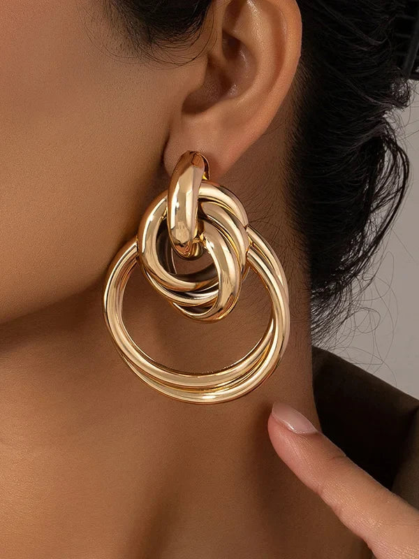 Pendientes Aros Dorados entrelazados