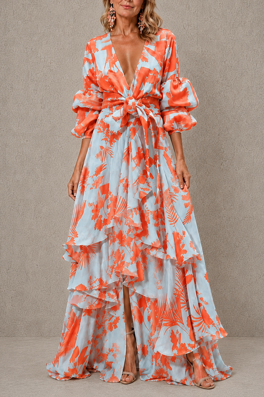 Victoria | Vestido con lazo y capas
