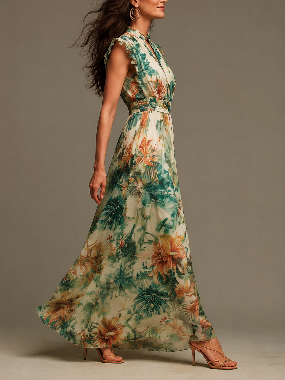 Grace | Vestido tropical pintado