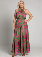 Reyes | Vestido Midi Halter Drapeado