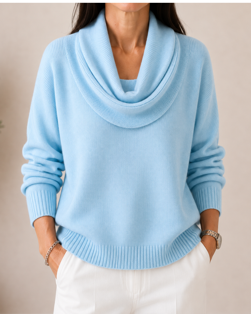 Amparo | Jersey de punto con cuello drapeado