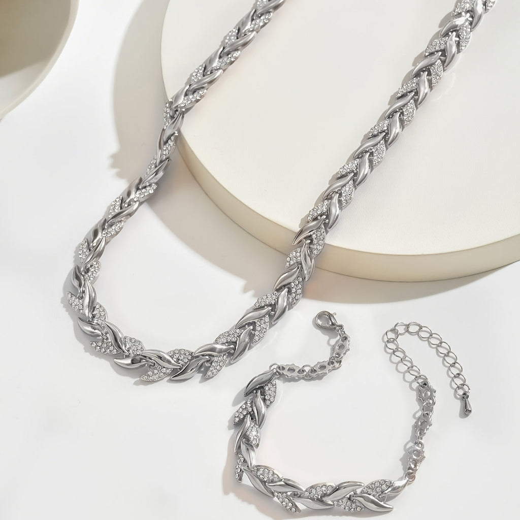 Berta | Conjunto de joyas espiga con cristales