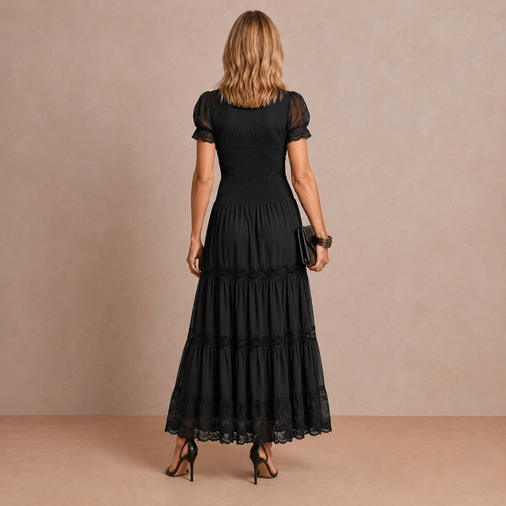 Sophia | Vestido maxi de encaje transparente