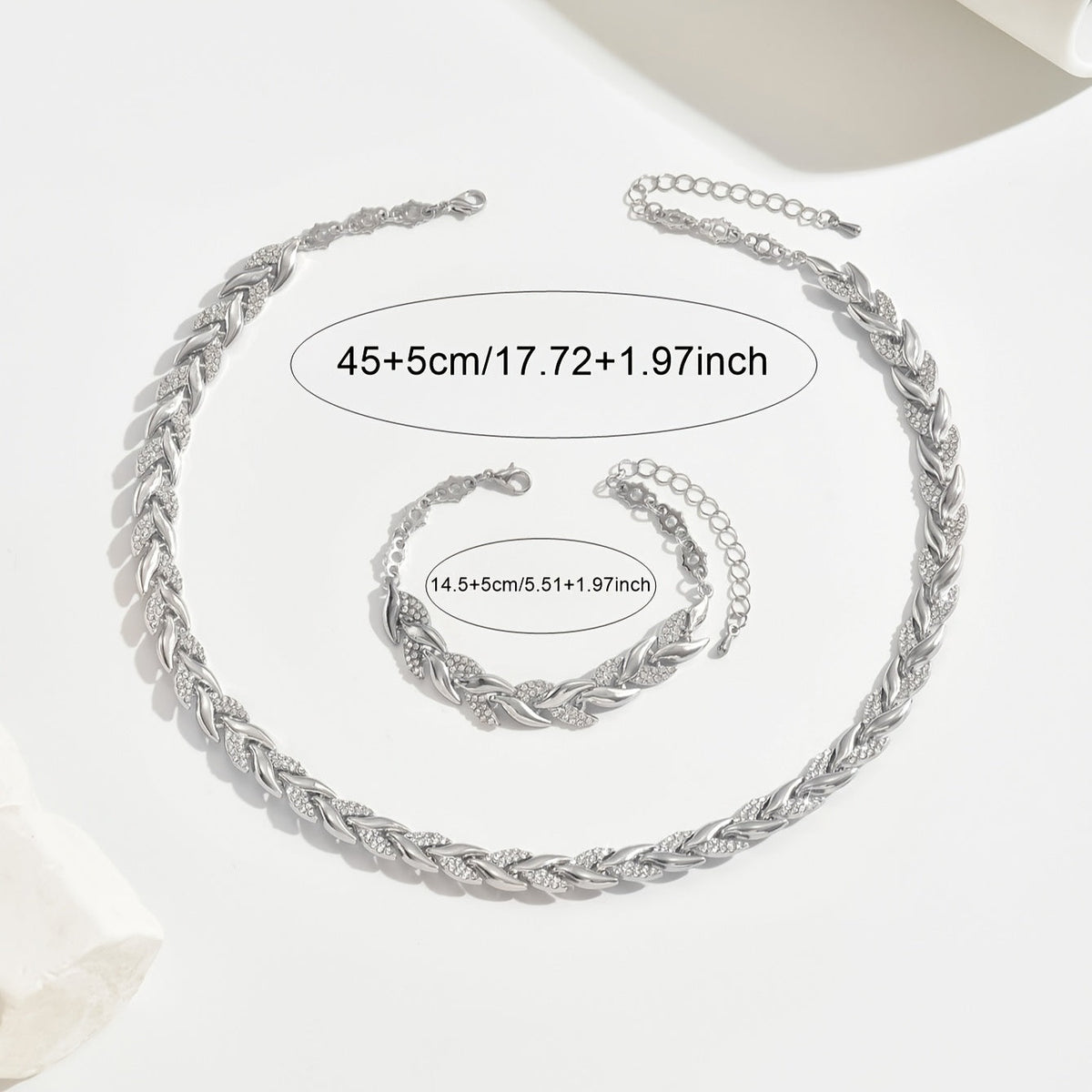 Berta | Conjunto de joyas espiga con cristales