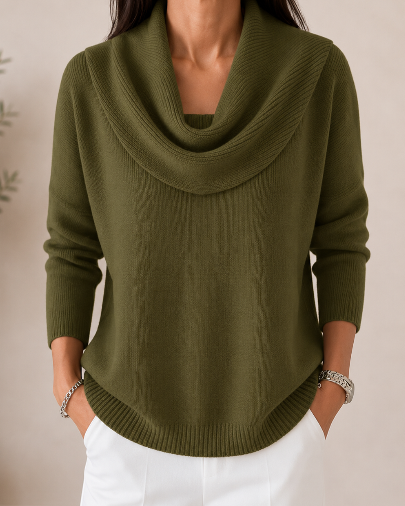 Amparo | Jersey de punto con cuello drapeado