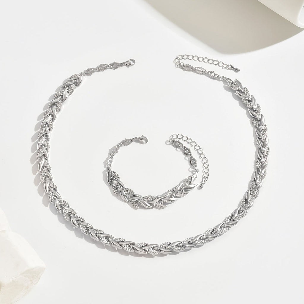 Berta | Conjunto de joyas espiga con cristales