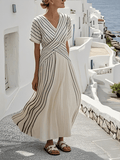 Sabrinah | Vestido maxi ancho de rayas