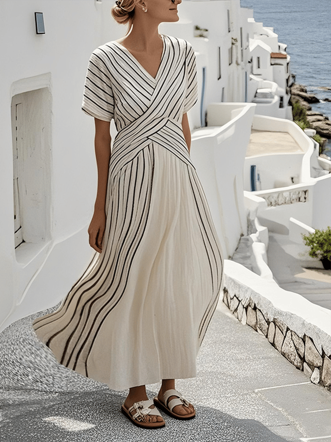 Sabrinah | Vestido maxi ancho de rayas