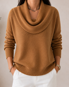Amparo | Jersey de punto con cuello drapeado