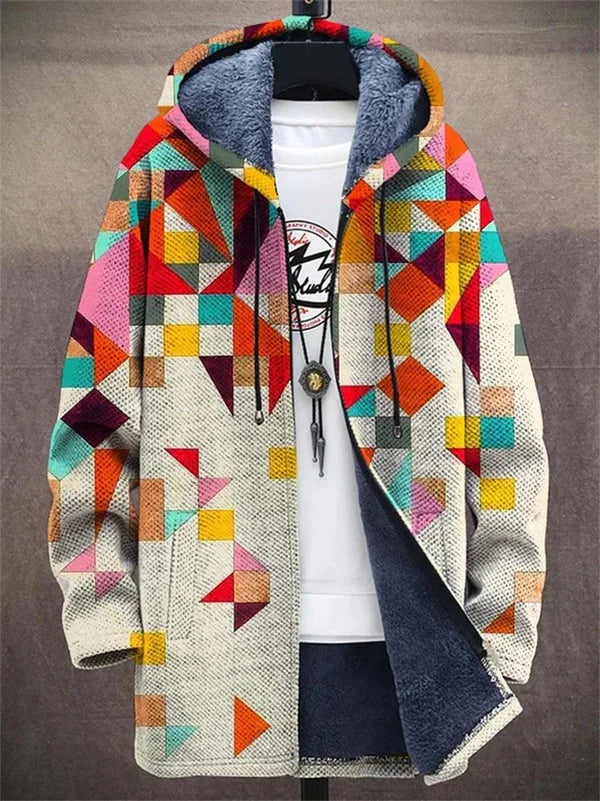 Viviana | Chaqueta de Punto con Capucha de Estilo Artístico