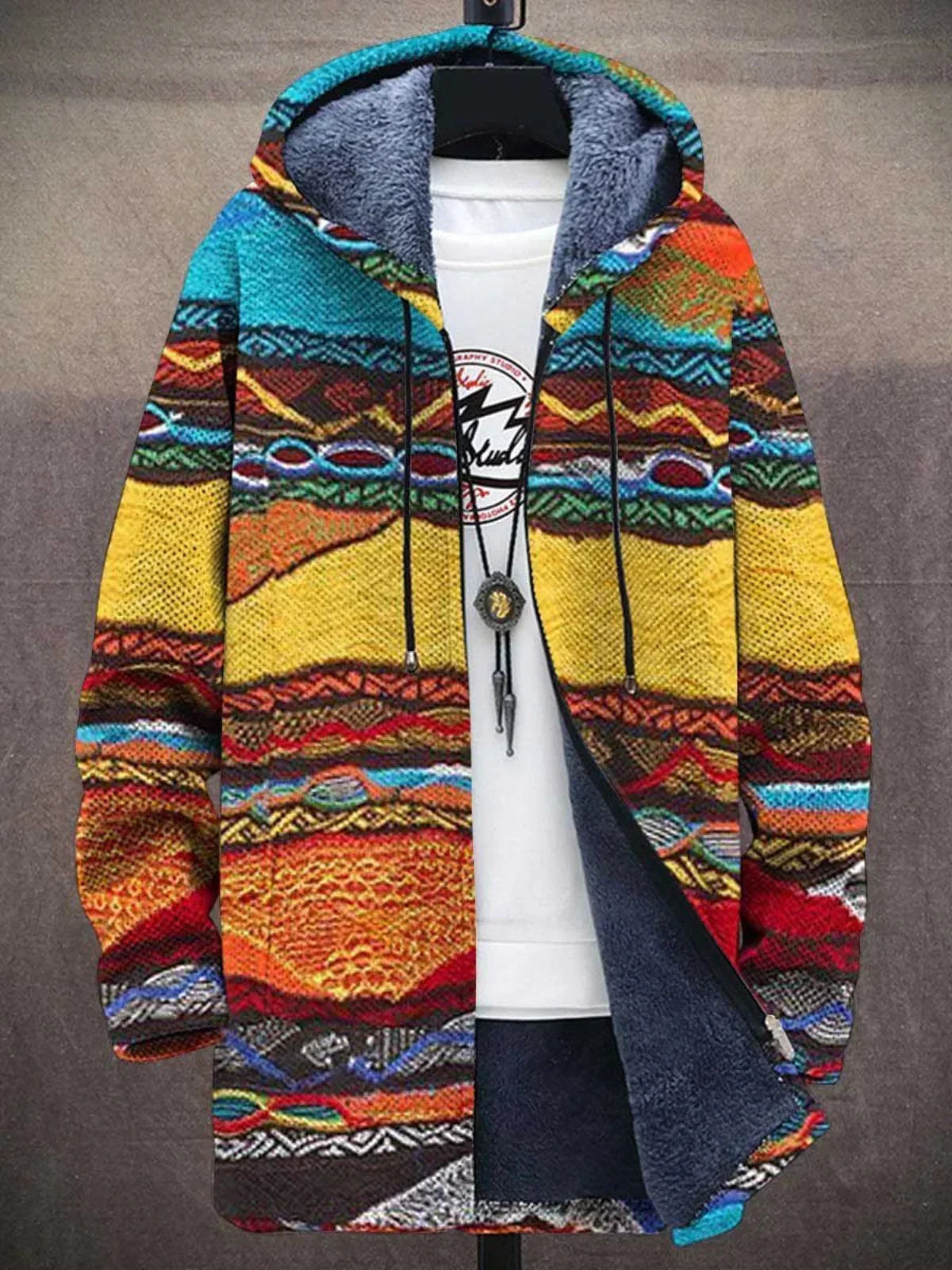 Rosalinda | Chaqueta de Punto Artística con Capucha