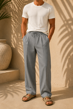 Tomás | Pantalones Rectos de Algodón y Lino