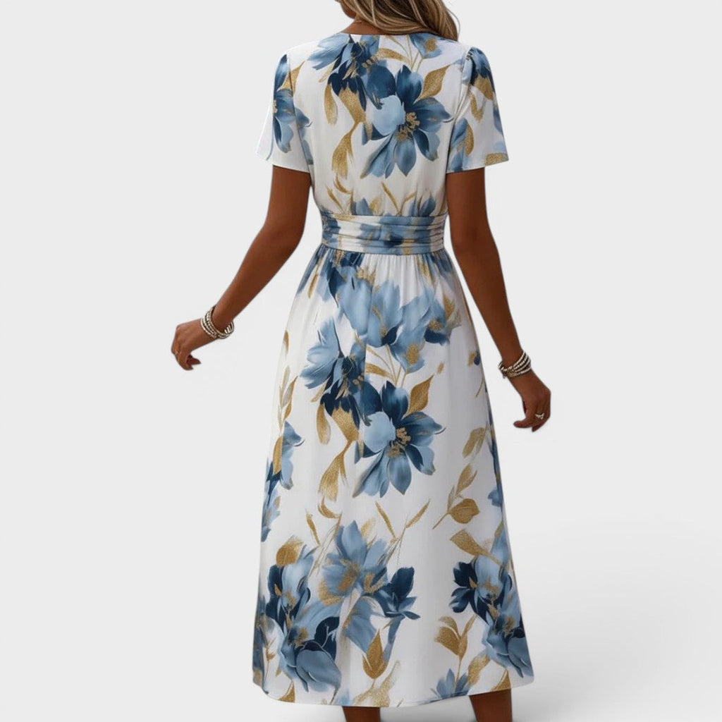 Elara | Vestido Midi Cruzado Floral