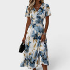Elara | Vestido Midi Cruzado Floral