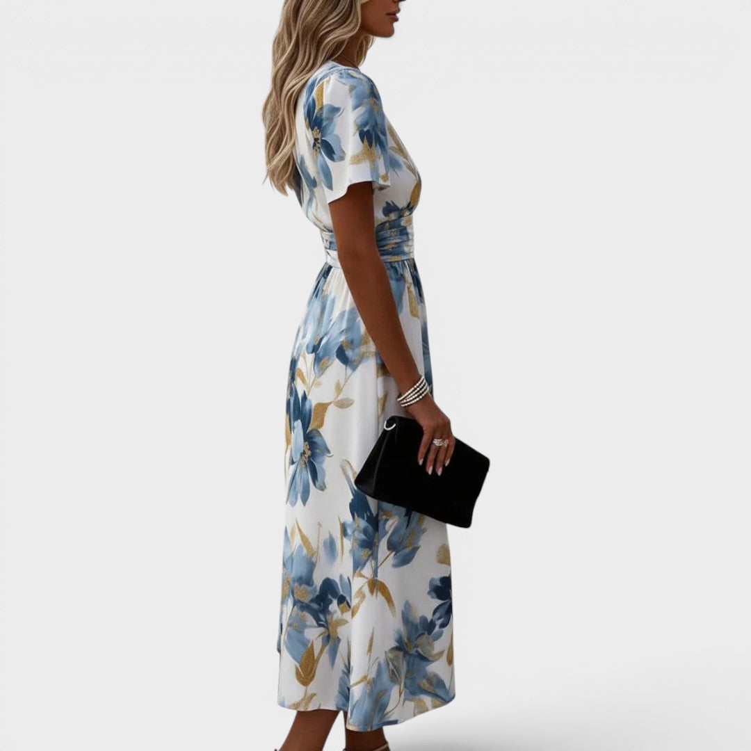 Elara | Vestido Midi Cruzado Floral