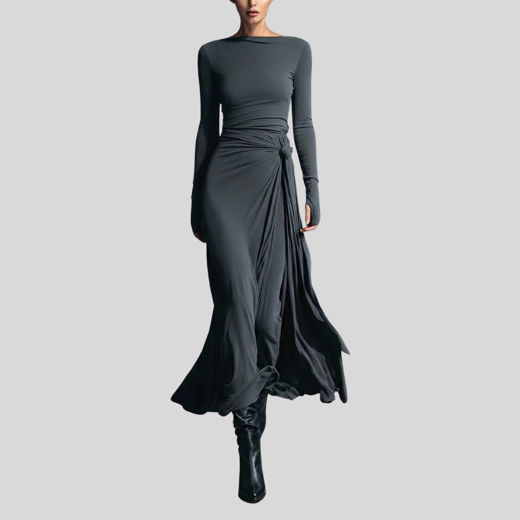 Naiara | Vestido midi con nudo lateral