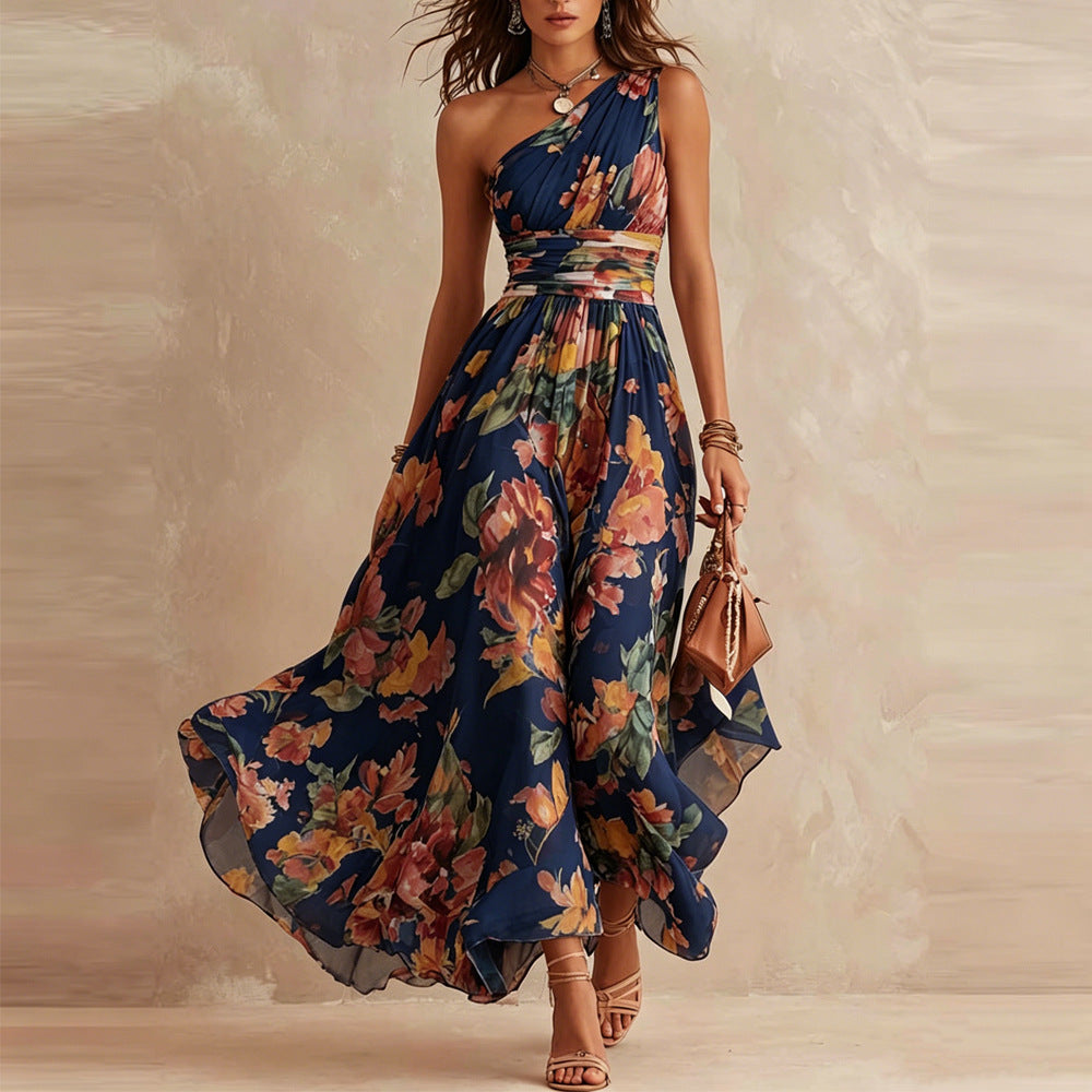 Annalena | Vestido Floral de Un Solo Hombro