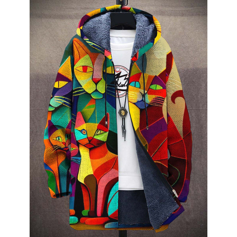 Rafael | Chaqueta de Punto con Capucha de Estilo Artístico