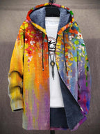 Delia | Chaqueta de Punto Artística con Capucha