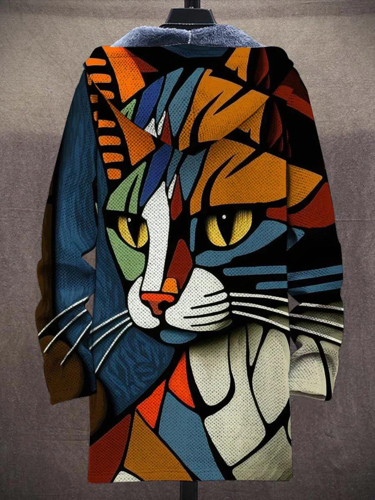 Delia | Chaqueta de Punto Artística con Capucha