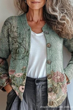 Rosalía | Cárdigan de punto patchwork floral
